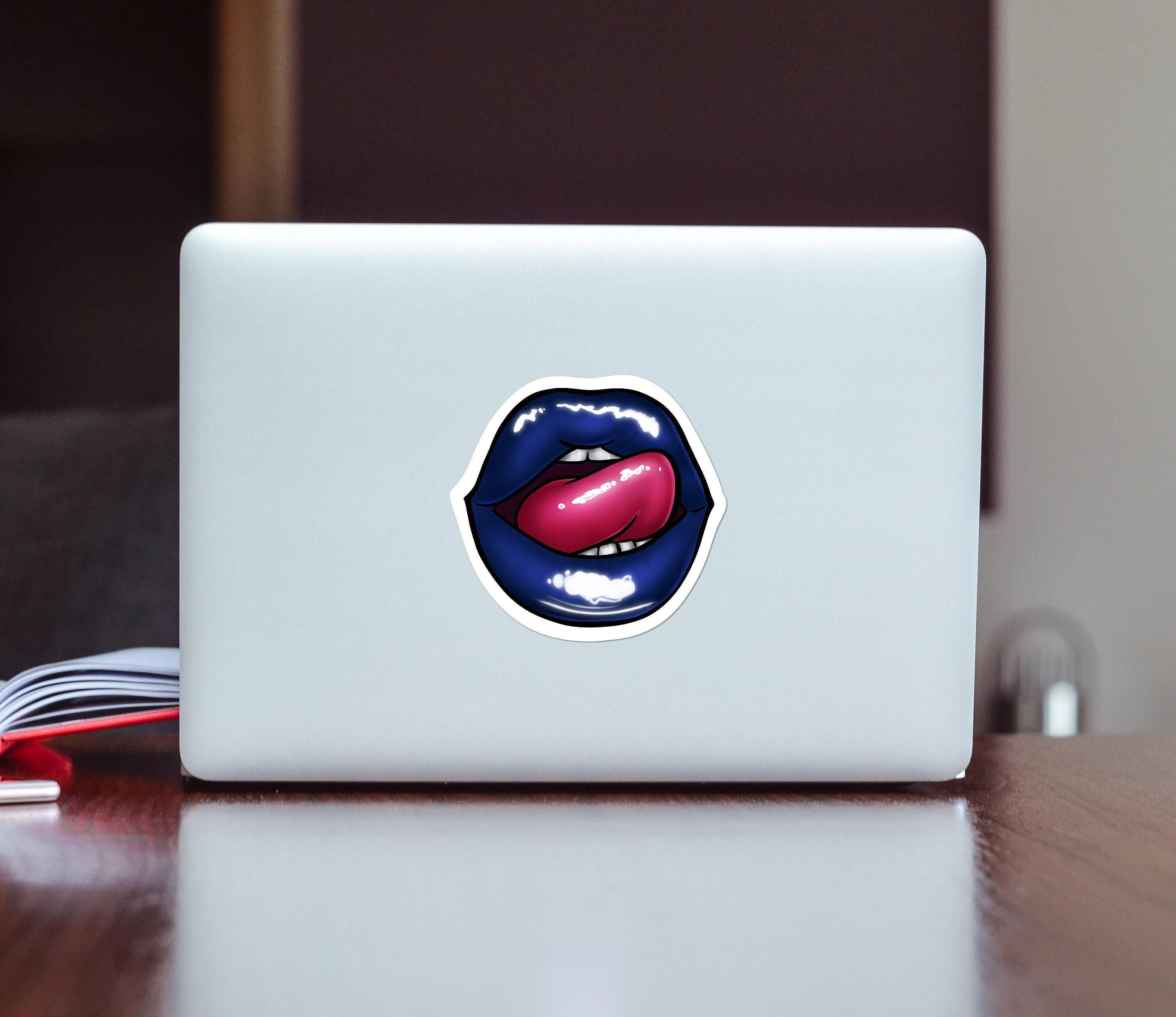 Sexy Lips Sticker, Pop Art Licking Decal for Computer, Laptop, Planner ...