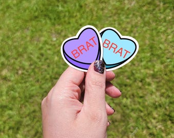 Brat Candy Heart Sticker Pack, Cute Brat Tamer Kinky Gift
