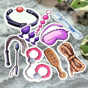Kinky Adult Sticker Pack, Sexy, NSFW Bondage Stickers for Grownups, Computer, Laptops, Gifts, and More
