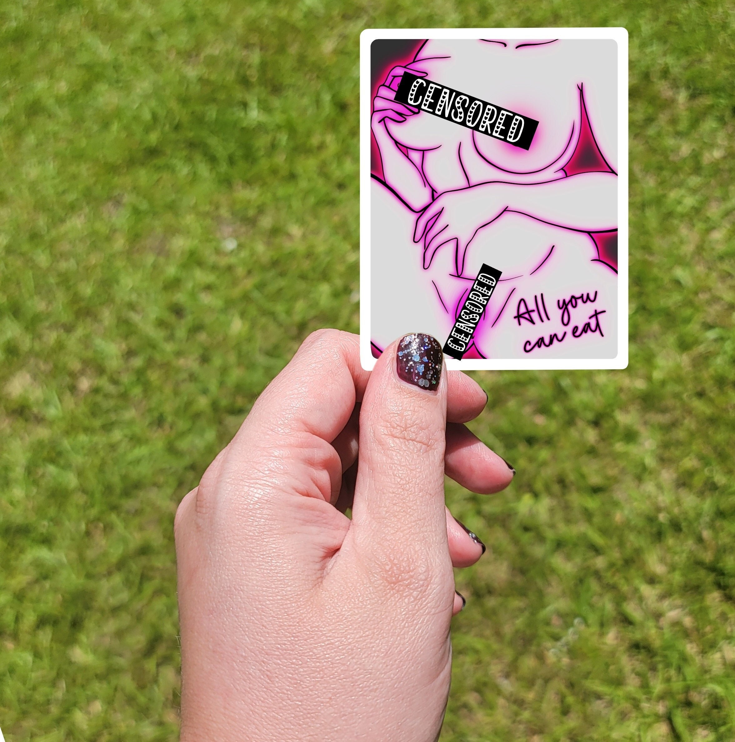 Sexy Nude Plus Size All You Can Eat Sticker, NSFW Naked Woman Gift