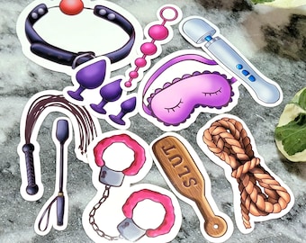 Kinky Adult Sticker Pack, Sexy, NSFW Bondage Stickers for Grownups, Computer, Laptops, Gifts, and More