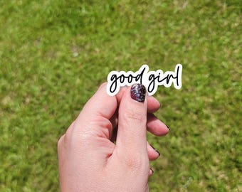 NSFW Sticker, Good Girl, Praise Kink Gift for Submissive, Minimalist Design