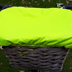 Showerproof Bike Basket Cover, handmade to keep your shopping dry on rainy days.