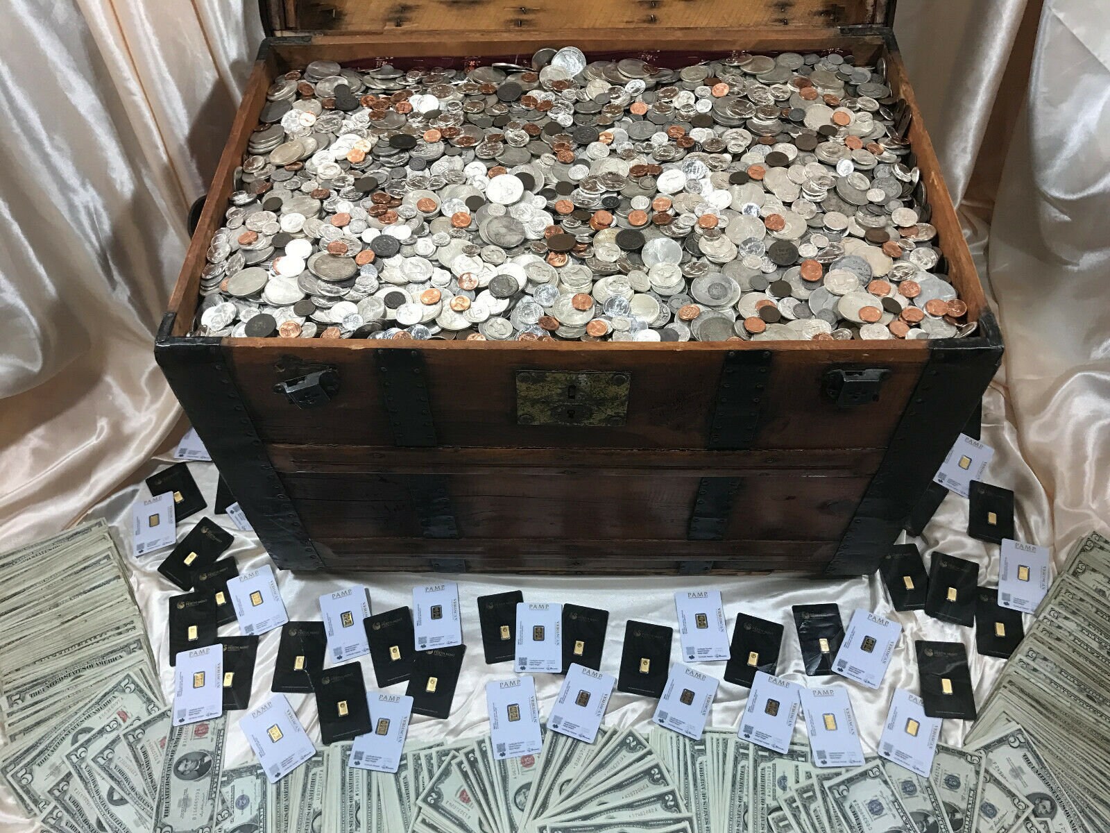 Old Us Coins Mixed Lots Silver Uncirculated Vintage Money Set .999 Ba…