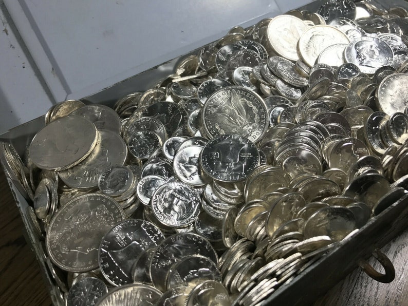 Uncirculated Silver Coins Us Bullion Estate Sale Dollar Etsy