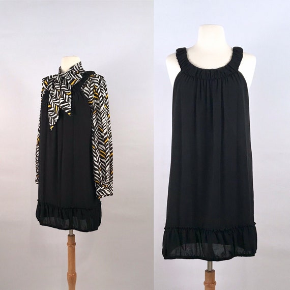 black babydoll mini dress | 90s vintage