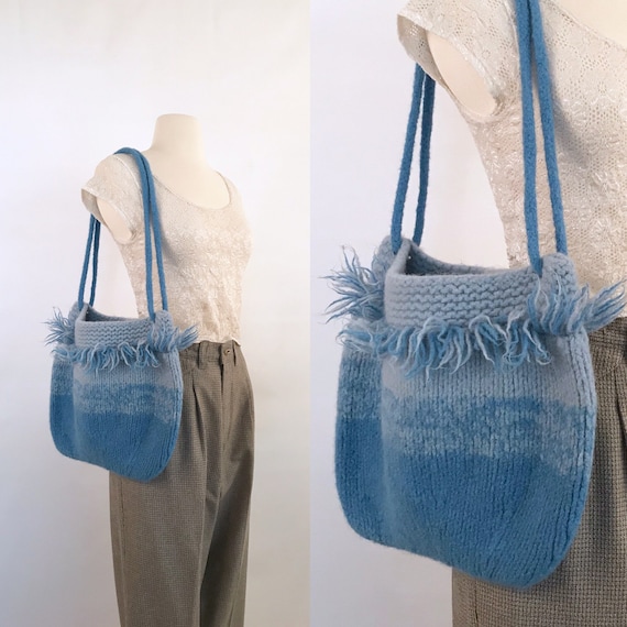ombré knit shoulder bag | 70s vintage