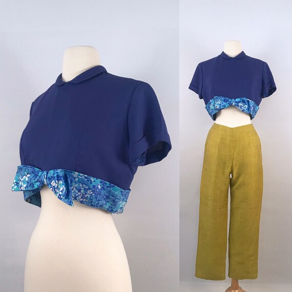 peter pan collar cropped top | 60s vintage
