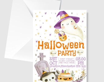 Spooky Halloween Birthday Invite: Editable Party Invitation (Digital)