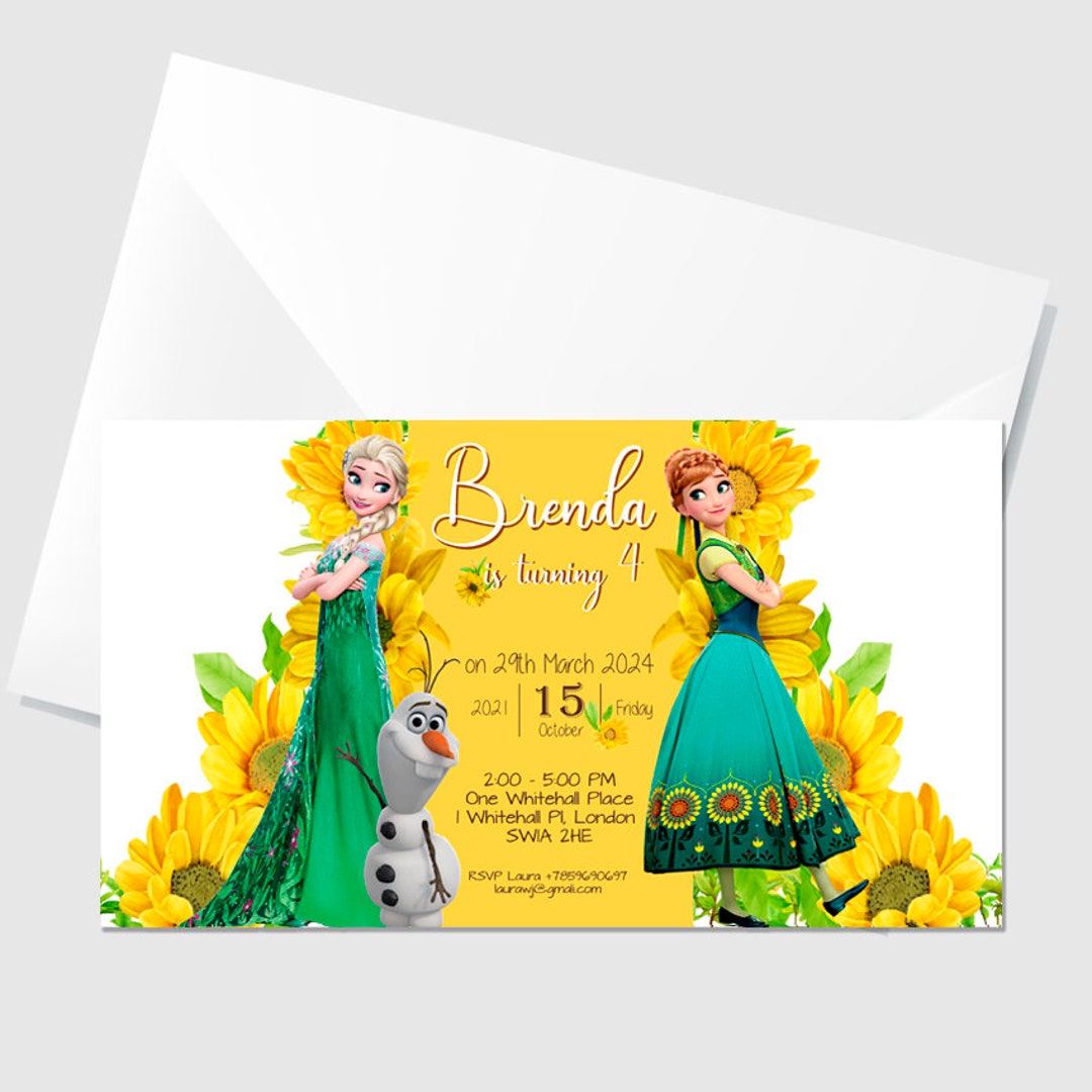 Spring Fever Free Invitation Editable Frozen Spring Party Invitation | Frozen Fever Sunflower Party ...