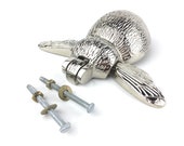 Solid Brass Bumble Bee Door Knocker In A Nickel Finish - Antique Vintage Country Style Knockers
