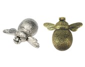 Bumble Bee Door Knocker - Choose Your Finish. Solid Brass Polished Nickel - Heavy Animal Style Knockers