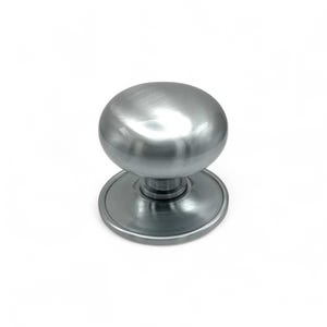 Satin Chrome Plain Cottage Centre Door Knob Front Back Dummy Round Pull Large Quality