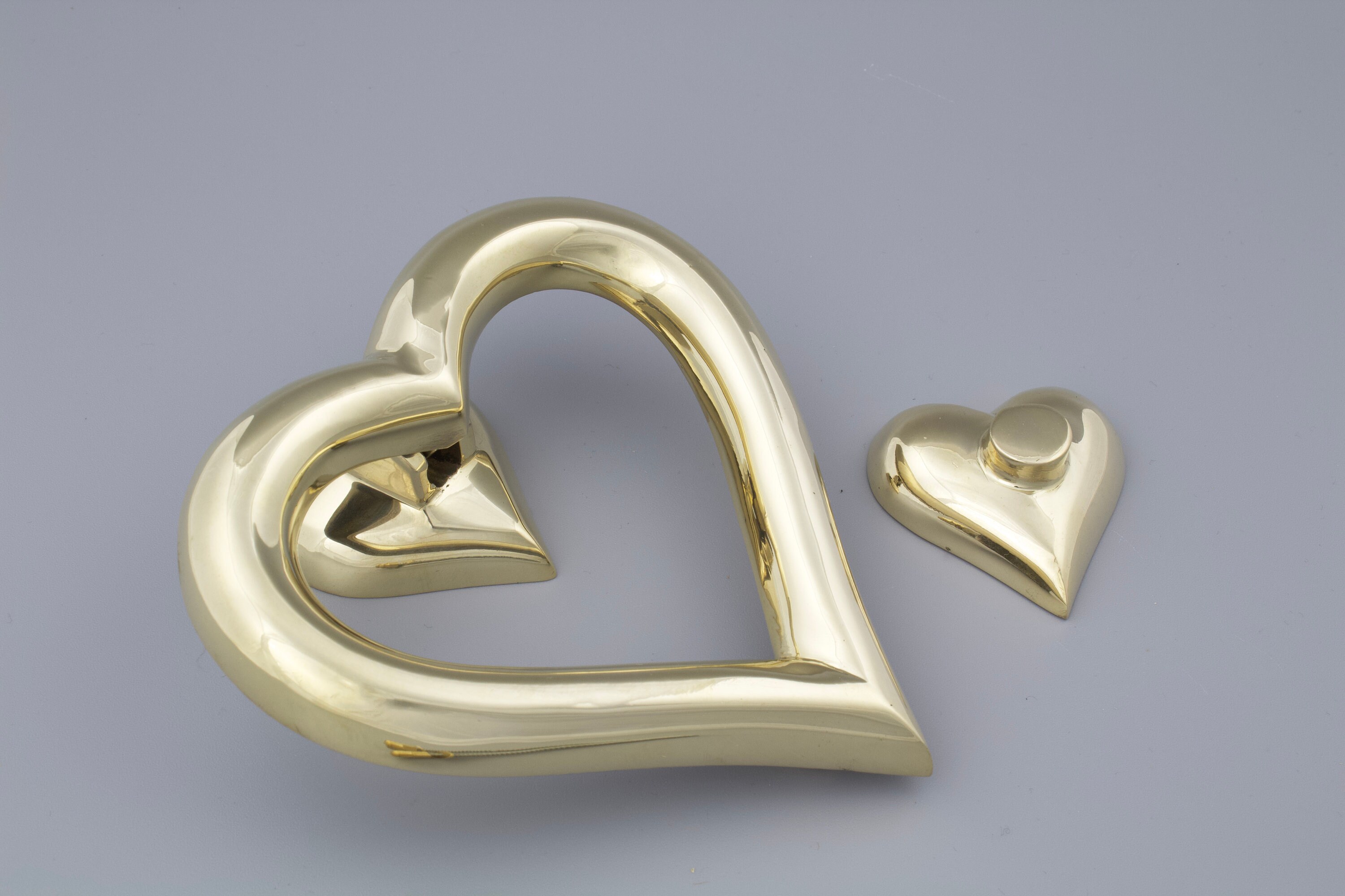Heart Shaped Door Knocker Choose From Polished Brass - Etsy UK