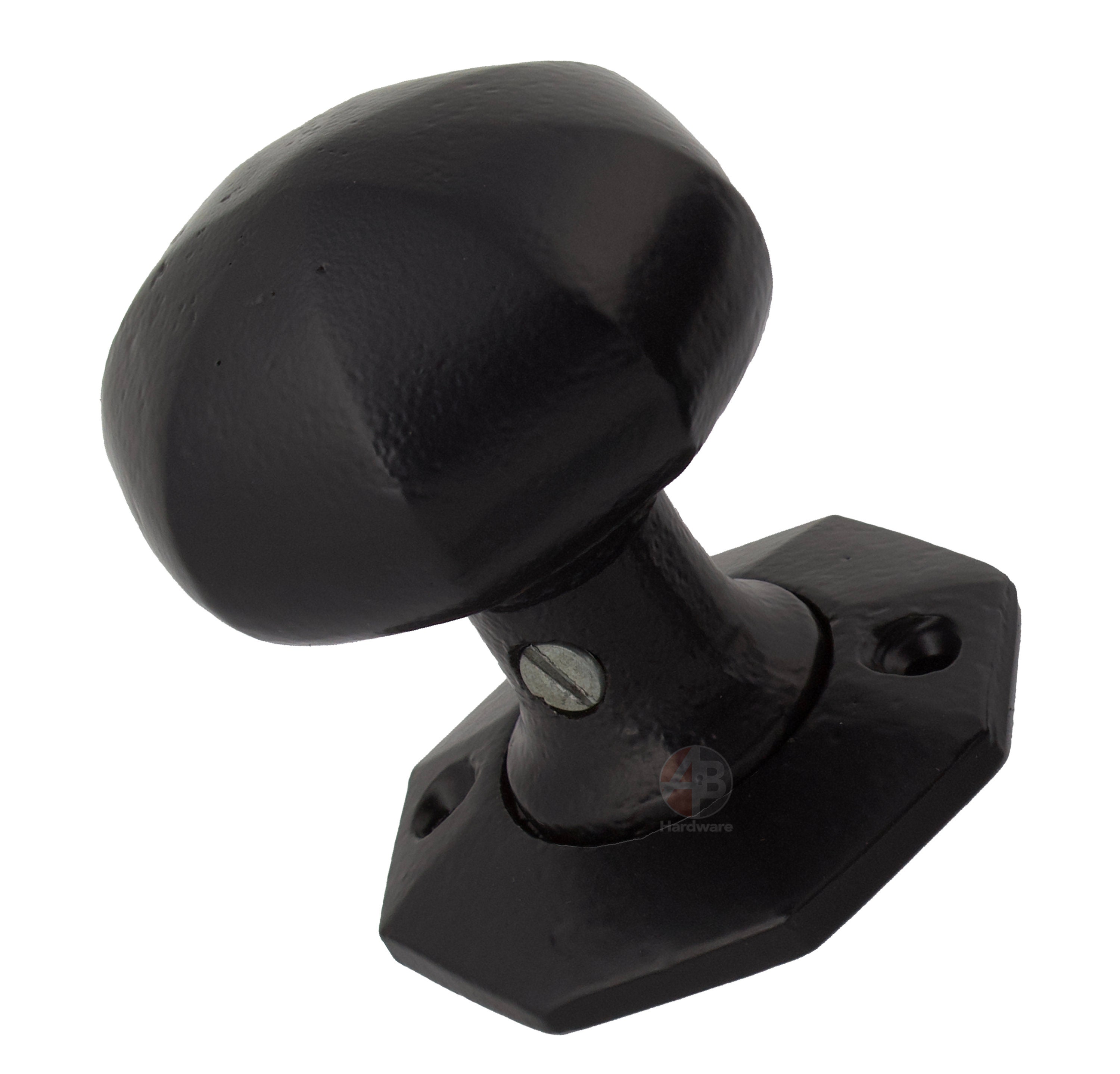 Rim Lock Keyhole Black Cast Iron Octagonal Door Knob Set Etsy