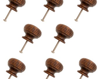 Pack of 8 Rosewood Beehive Cabinet Knobs 40mm Wooden