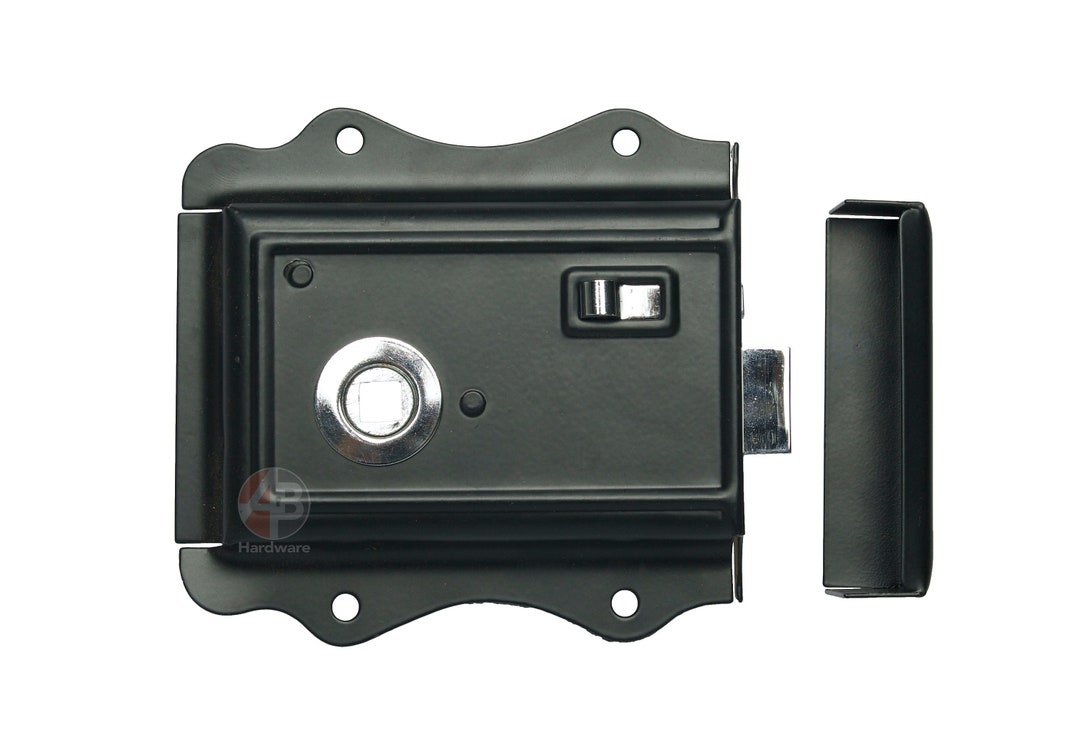 Old English Victorian Style Rim Bathroom Bedroom Lock Latch Black ...