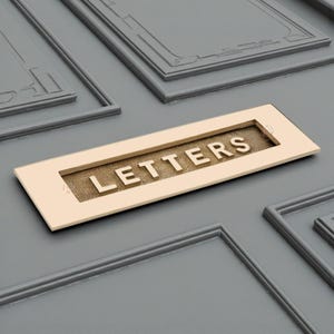 Boîte aux lettres LETTRES en laiton poli pour porte victorienne lourde à ressorts, porte avant et arrière, 250 mm x 76 mm