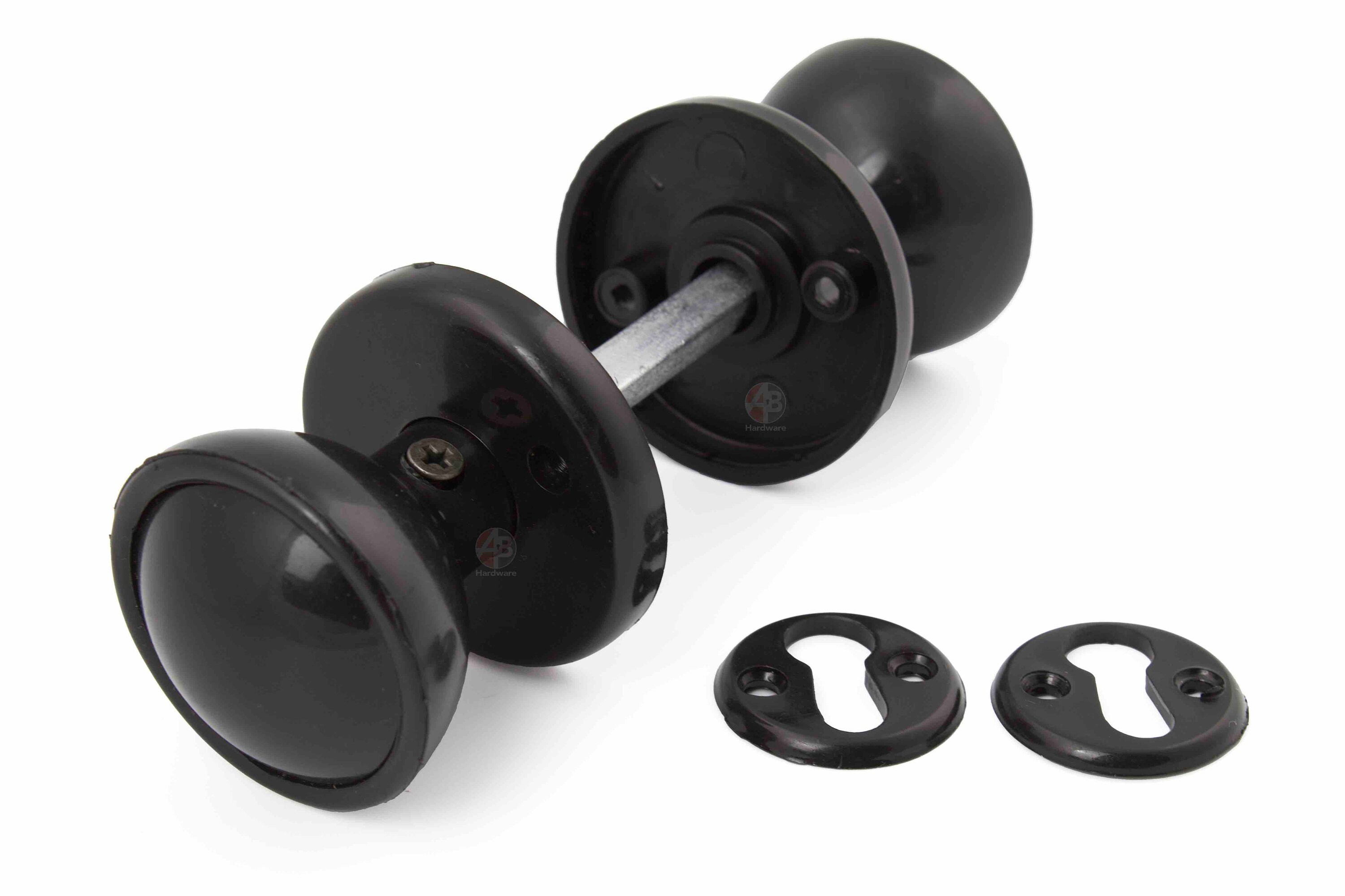 Pack of 5 Black Plastic Door Knob Set Knobset Mortice or Rim Etsy UK