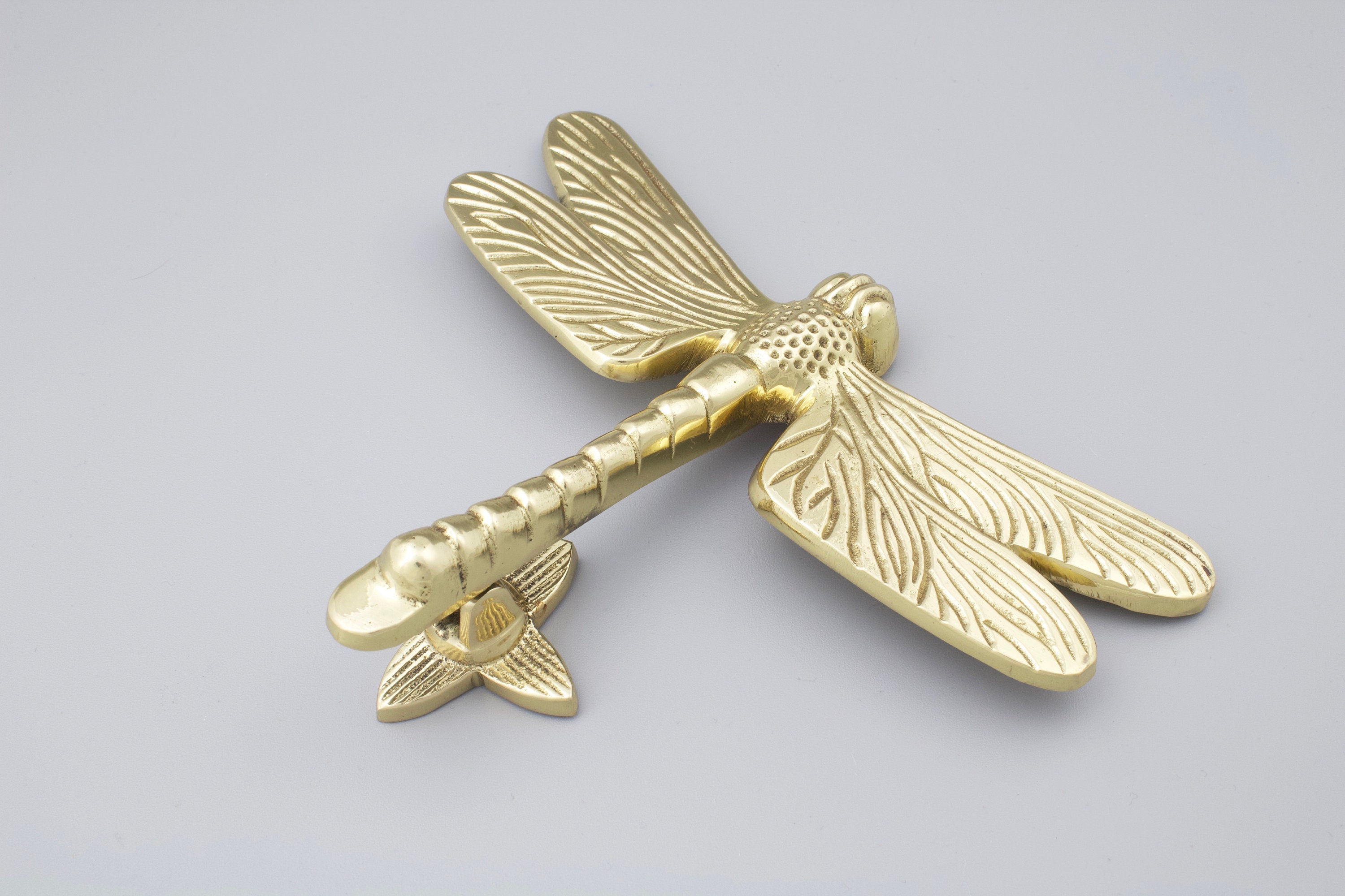 Solid Polished Brass Dragonfly Door Knocker | Etsy UK