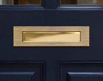 Polished Brass Reeded Letter Plate
