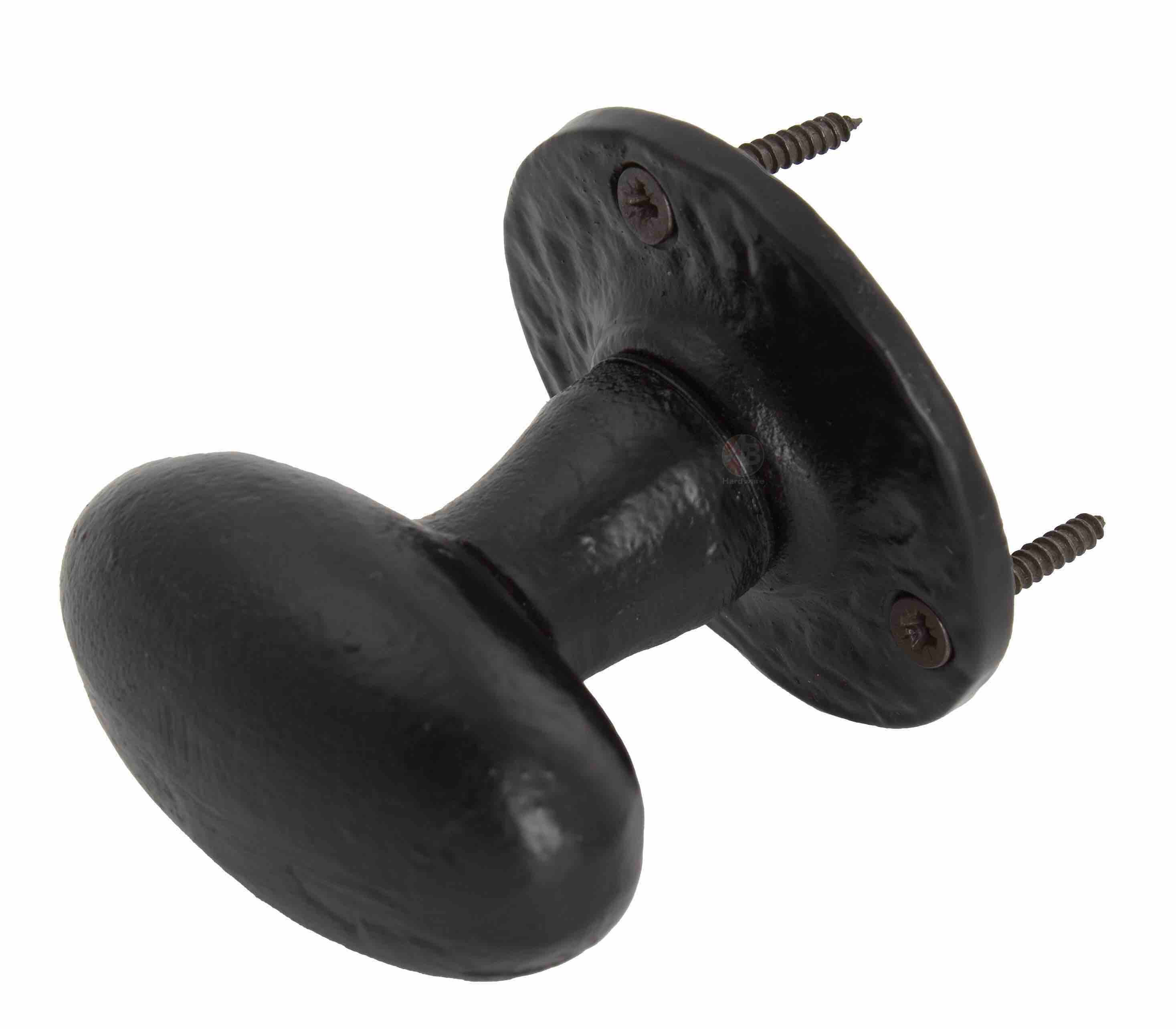 Pack Of 4 Heavy Black Cast Iron Oval Mortice Door Knobs Knob Etsy