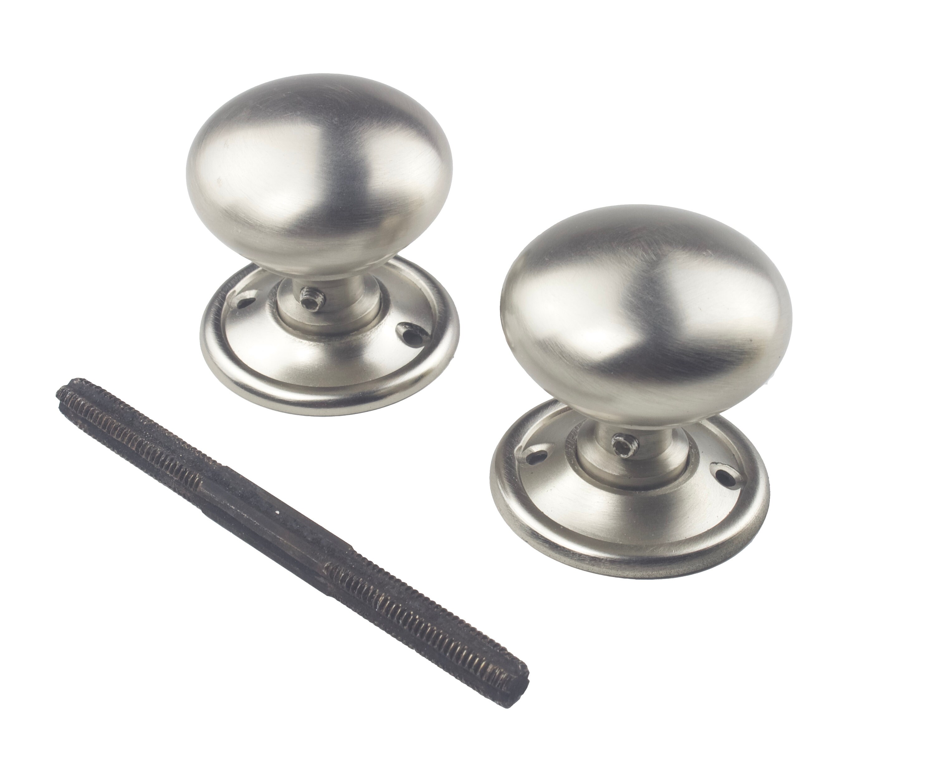 Satin Nickel Cottage Style Rim Mortice Door Knob Set Pair Etsy