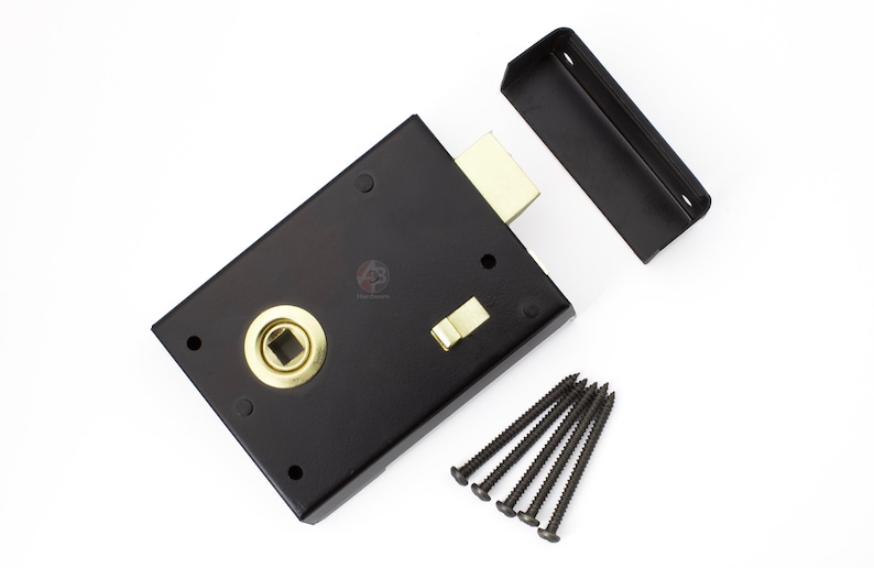 Old English Victorian Style Rim Bathroom Bedroom Dead Lock Latch Black ...