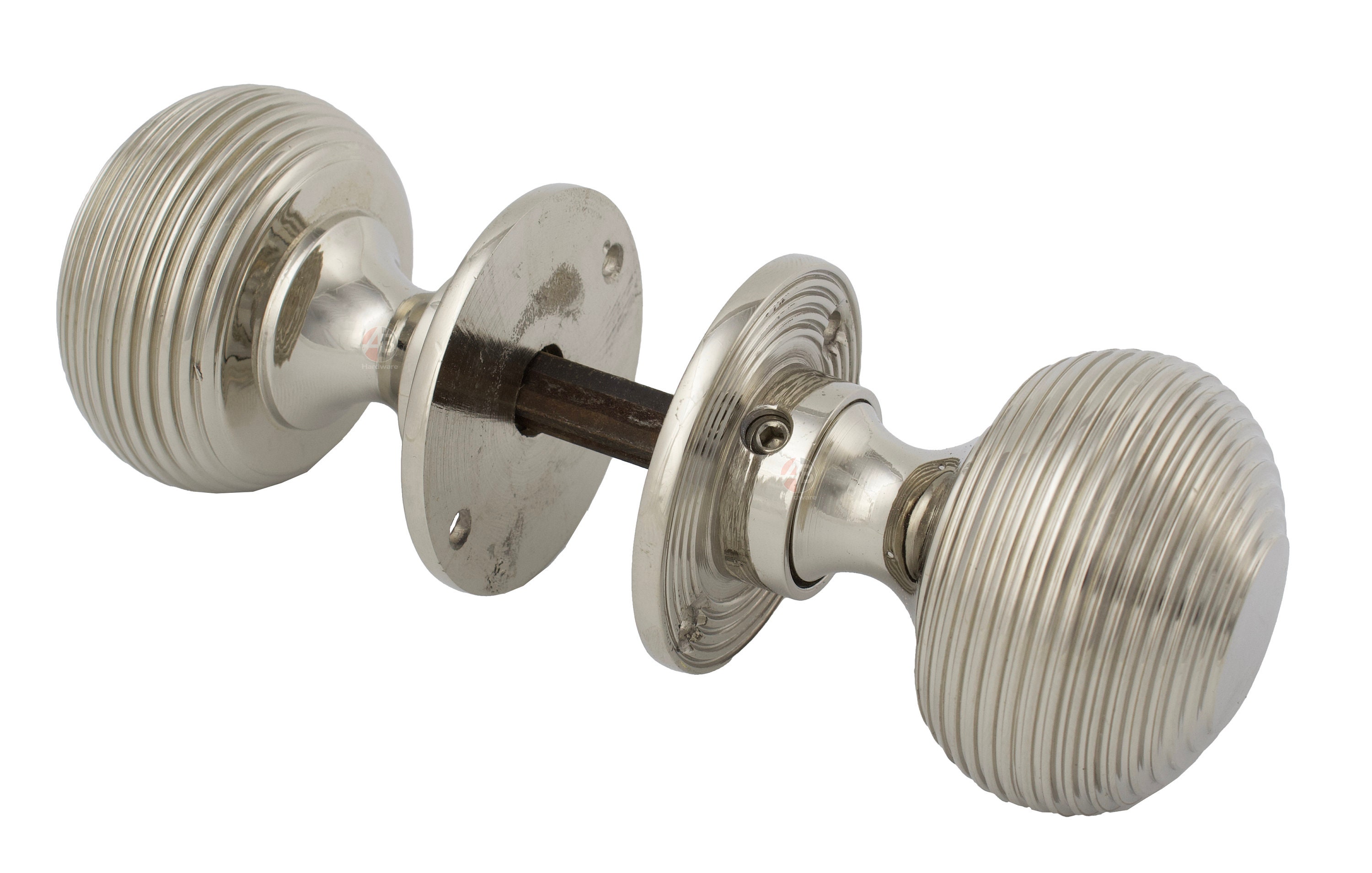 Polished Nickel Beehive Door Knob Set 50mm Diameter With Rose Etsy UK