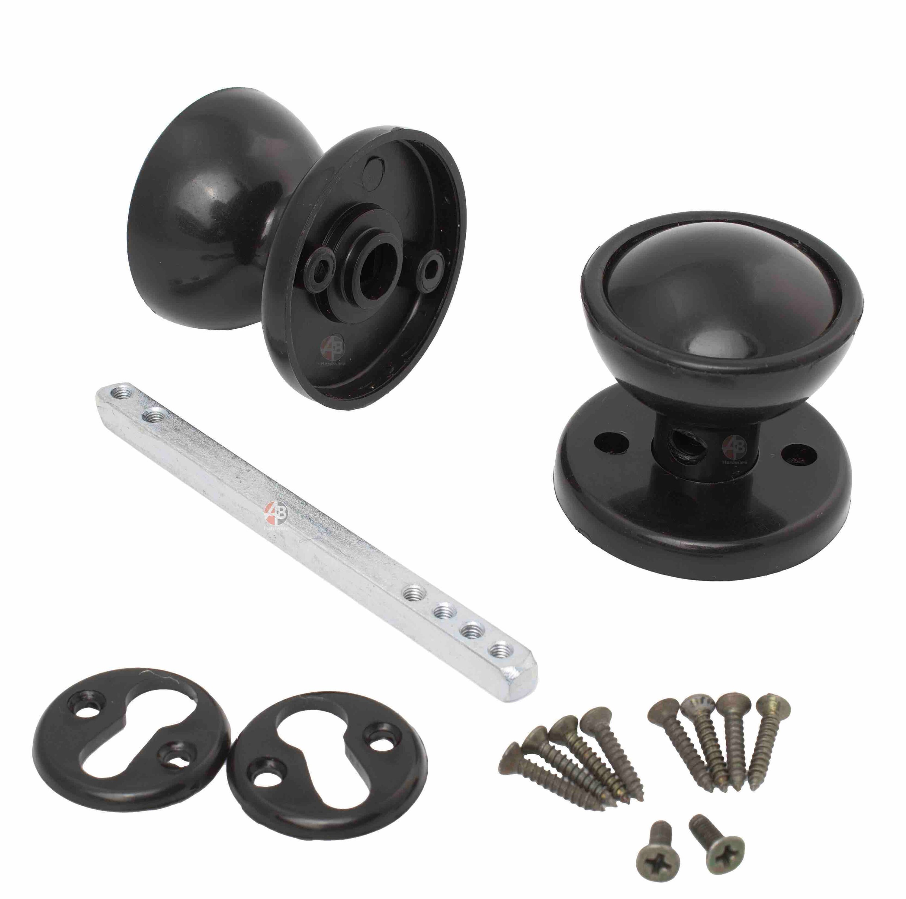 Pack of 5 Black Plastic Door Knob Set Knobset Mortice or Rim Etsy UK