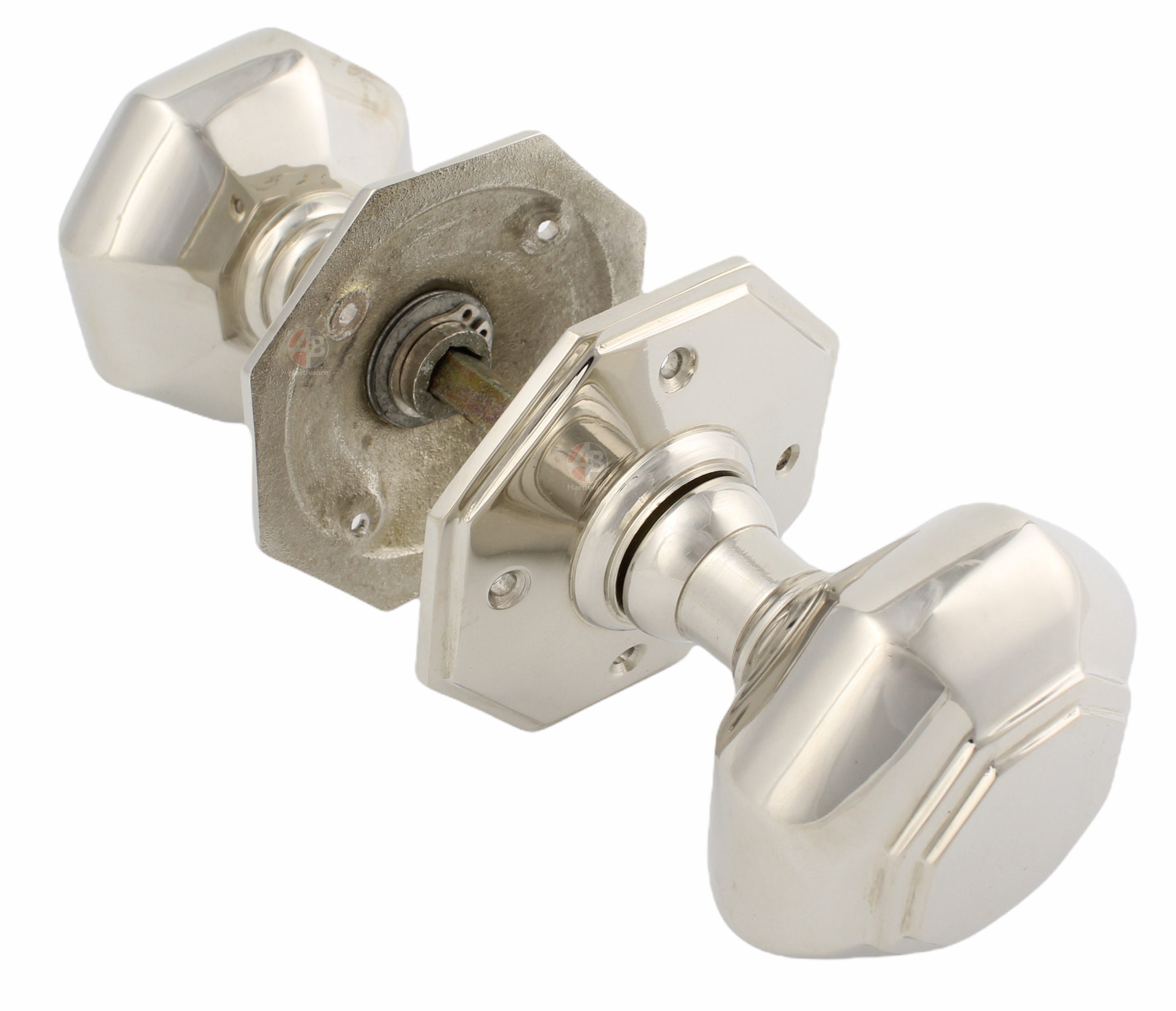 Polished Nickel Octagonal Door Knob Mortice Pair 70mm Unsprung Etsy