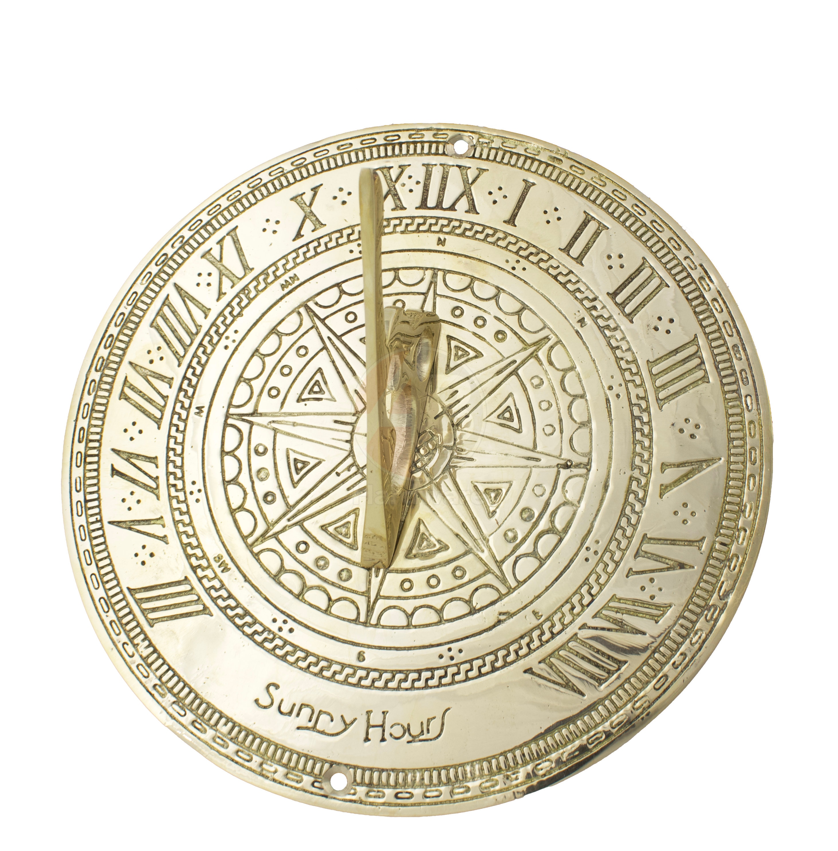 Solid Brass Sundial Antique Ornamental Circular Sunny Hours Etsy UK