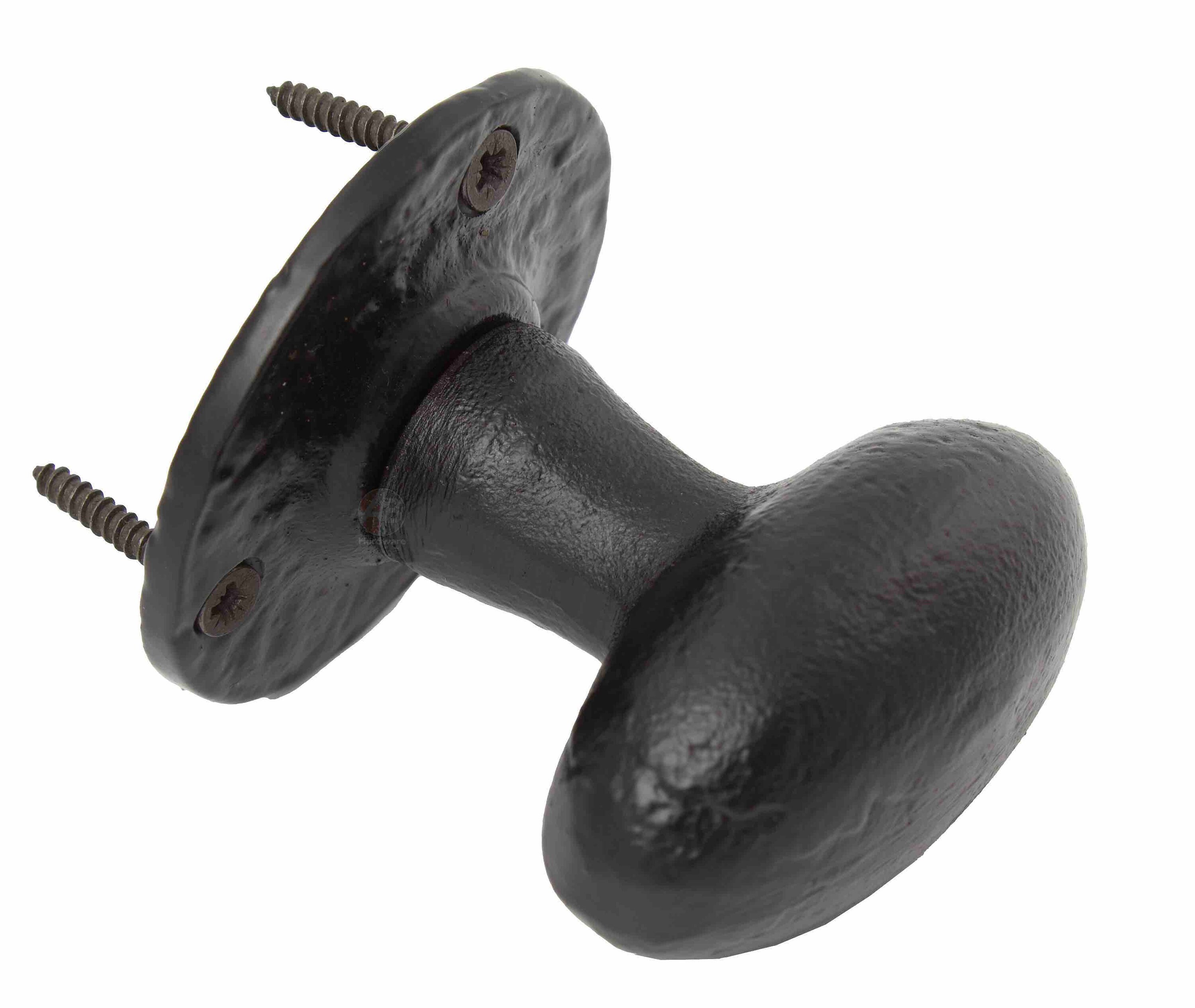 Pack Of 4 Heavy Black Cast Iron Oval Mortice Door Knobs Knob Etsy