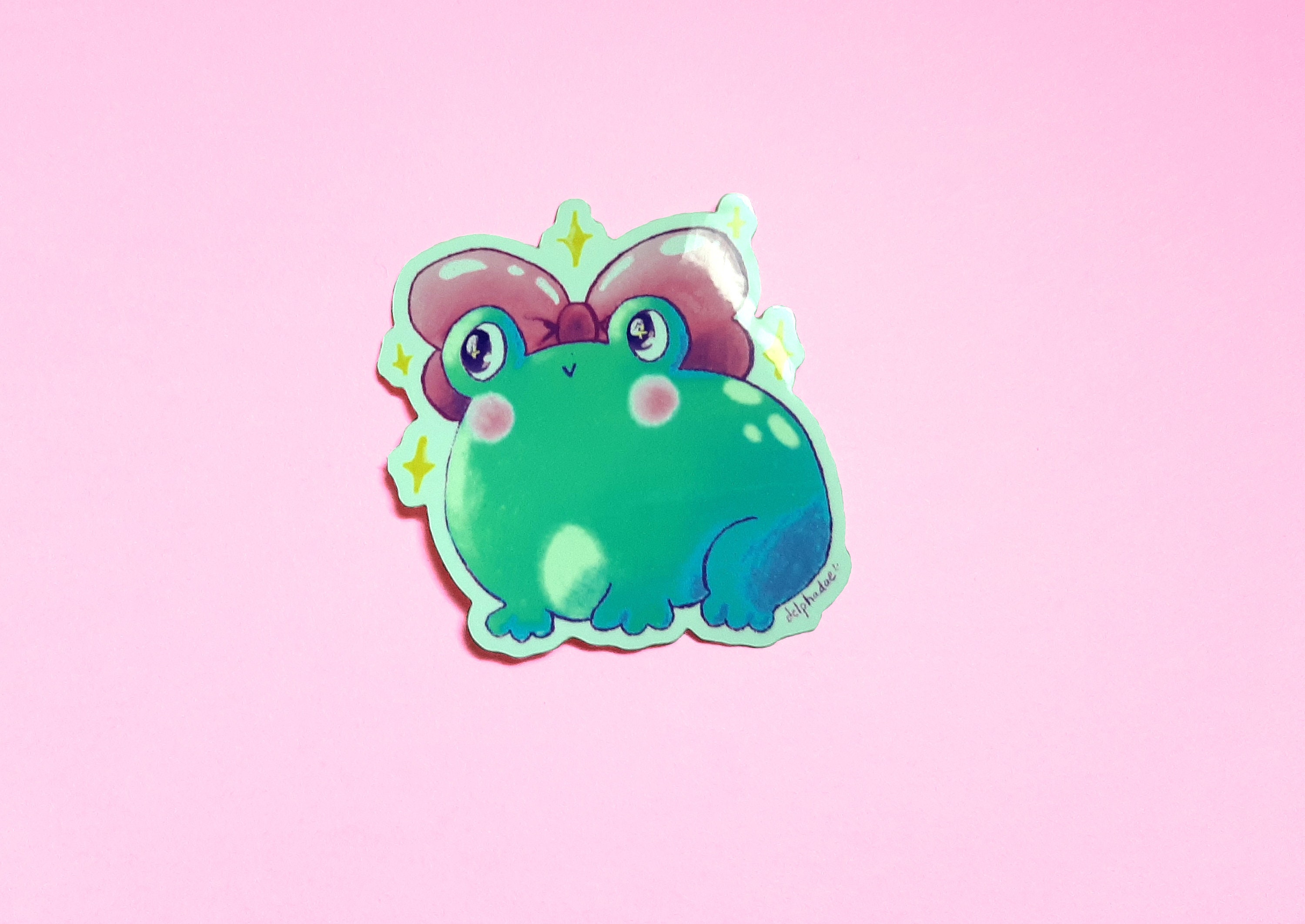 Kawaii Frog Vinyl Sticker - Etsy