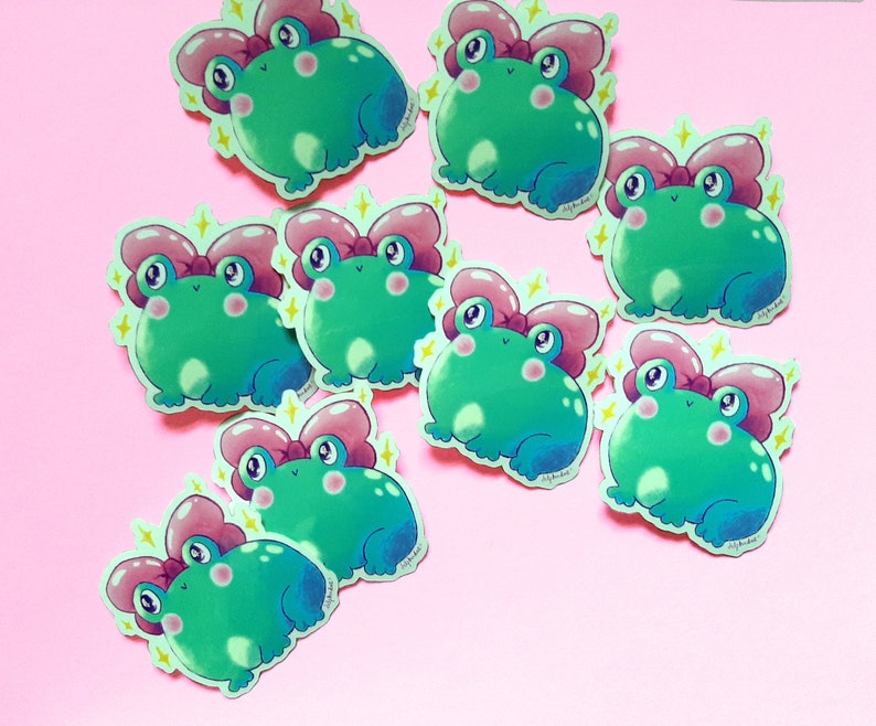Kawaii Frog Vinyl Sticker - Etsy