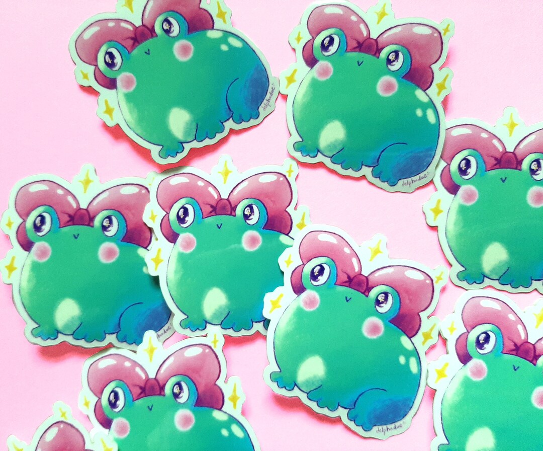 Kawaii Frog Vinyl Sticker - Etsy