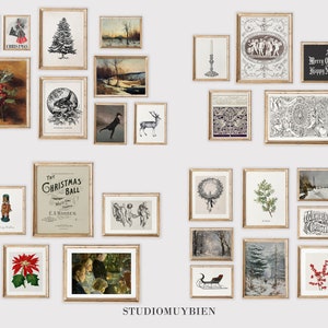 Christmas Mega Bundle | Set Of 27 Printables | Rustic Christmas Wall Decor | Antique Christmas Prints | Christmas Gallery Wall Art