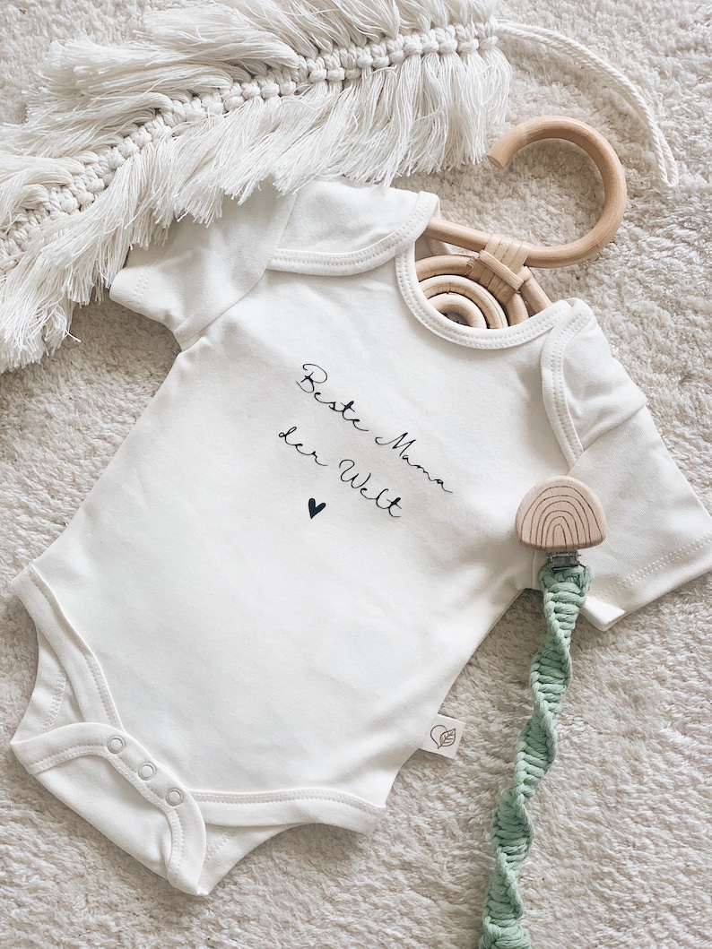 Baby Body Gift Best Mom in the World Body Baby Gift Organic Cotton Gender Neutral Mother's Day Birthday image 2