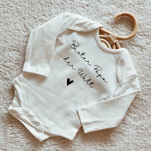 Babybody Vatertag Geschenk Bester Papa der Welt Body Baby Geschenk Bio Baumwolle genderneutral Bild 1