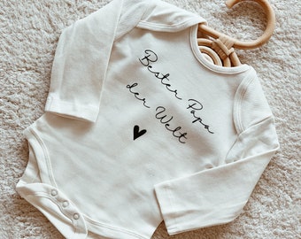 Babybody Vatertag Geschenk „Bester Papa der Welt“ Body Baby Geschenk Bio Baumwolle genderneutral