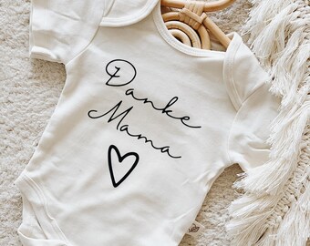 Cadeau body bébé « Merci maman » Boho body bébé cadeau fête des mères anniversaire coton bio non genré