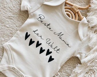 Gift Baby Body "Best Mama in the World" Baby Body Gift Organic Cotton Boho Baby Fashion Birthday Mother's Day