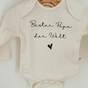 Babybody Vatertag Geschenk Bester Papa der Welt Body Baby Geschenk Bio Baumwolle genderneutral Bild 3