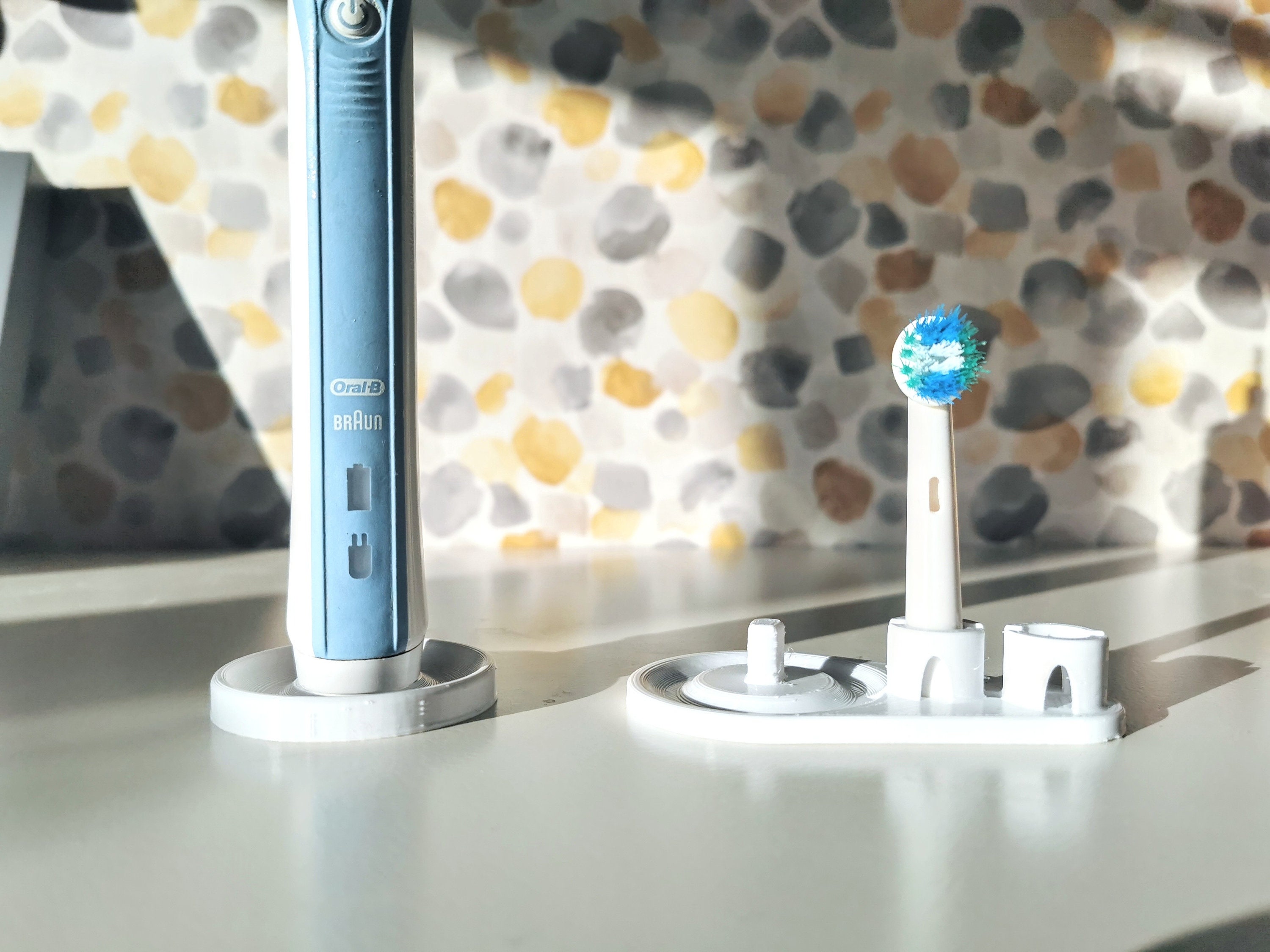 Oral-b Electric Toothbrush 1,2,3 Stand/holder With Drip Tray Toothbrush  Head Holder Mess Free 
