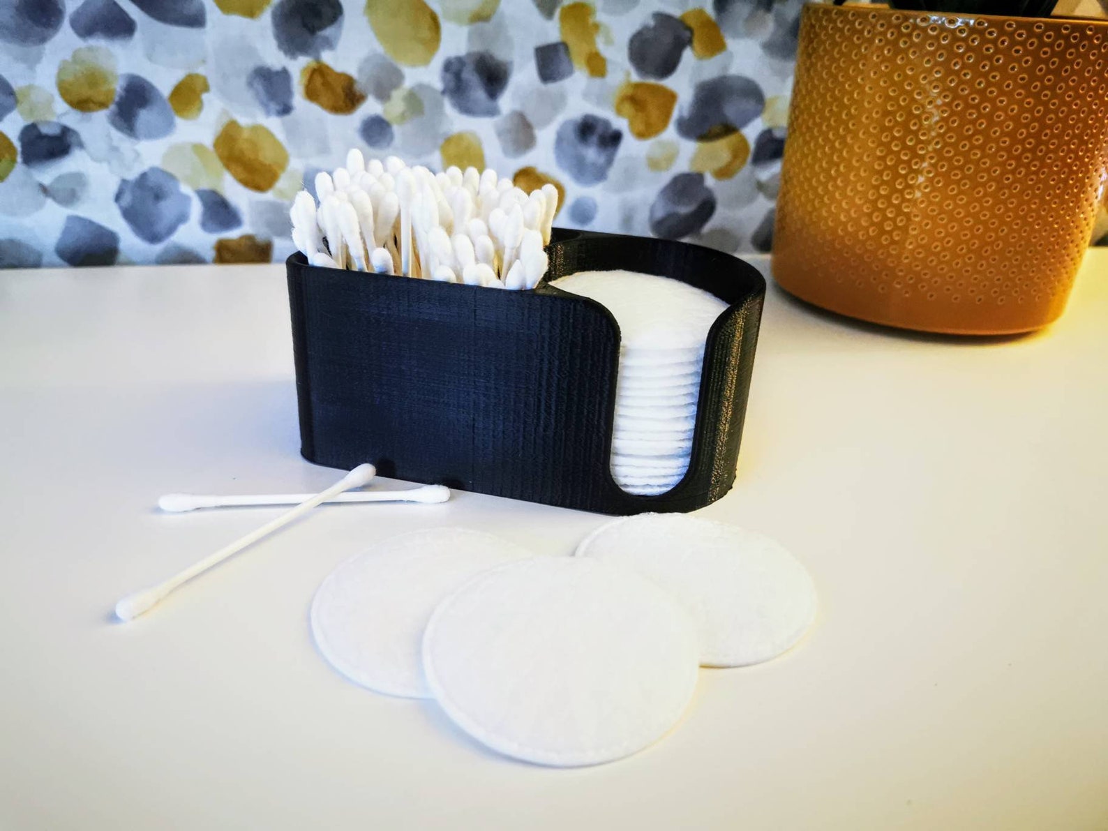 Cotton swap / bud holder with cotton pad holder Qtip Make Etsy