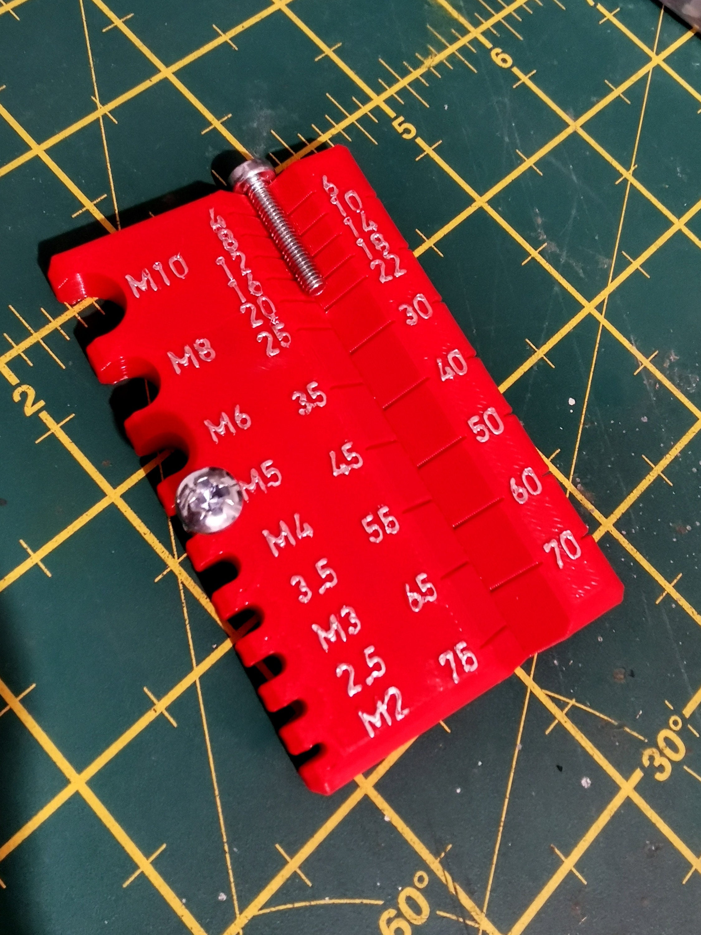 M2 Screw Ruler Metric Sorting Gauge for Bolts / Screws / Nuts M2-M10 & 75mm Metric ...