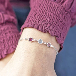 Family birthstone link bracelet