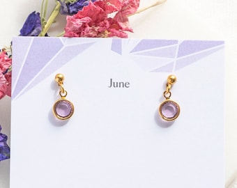 June birthstone Swarovski crystal drop earrings