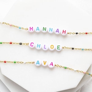 Gepersonaliseerde emaille kettingarmband met naam