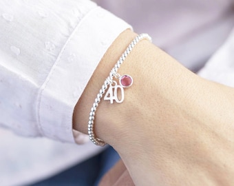40er Geburtstag Perlen Bettelarmband
